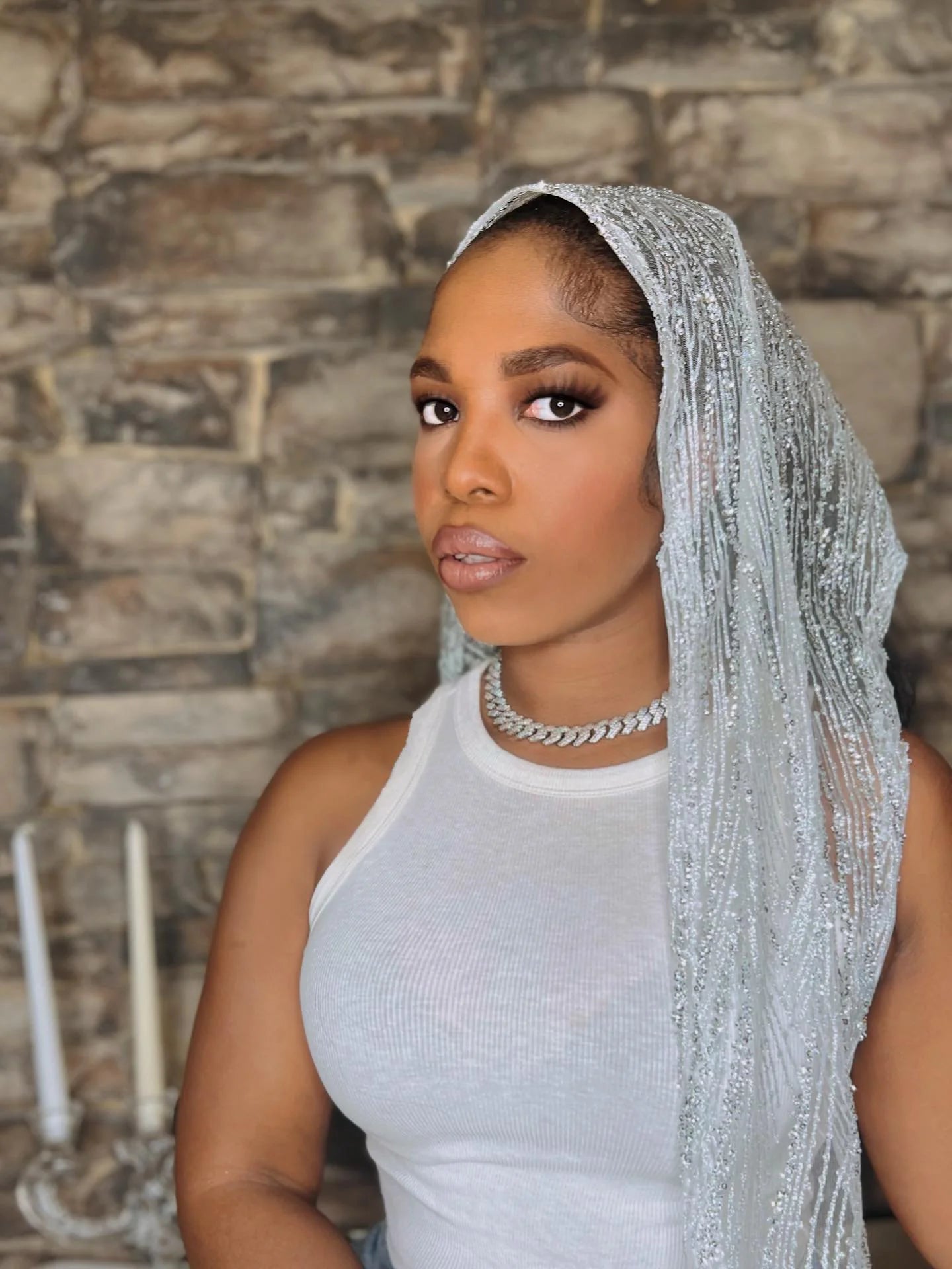 Old glamour head scarf