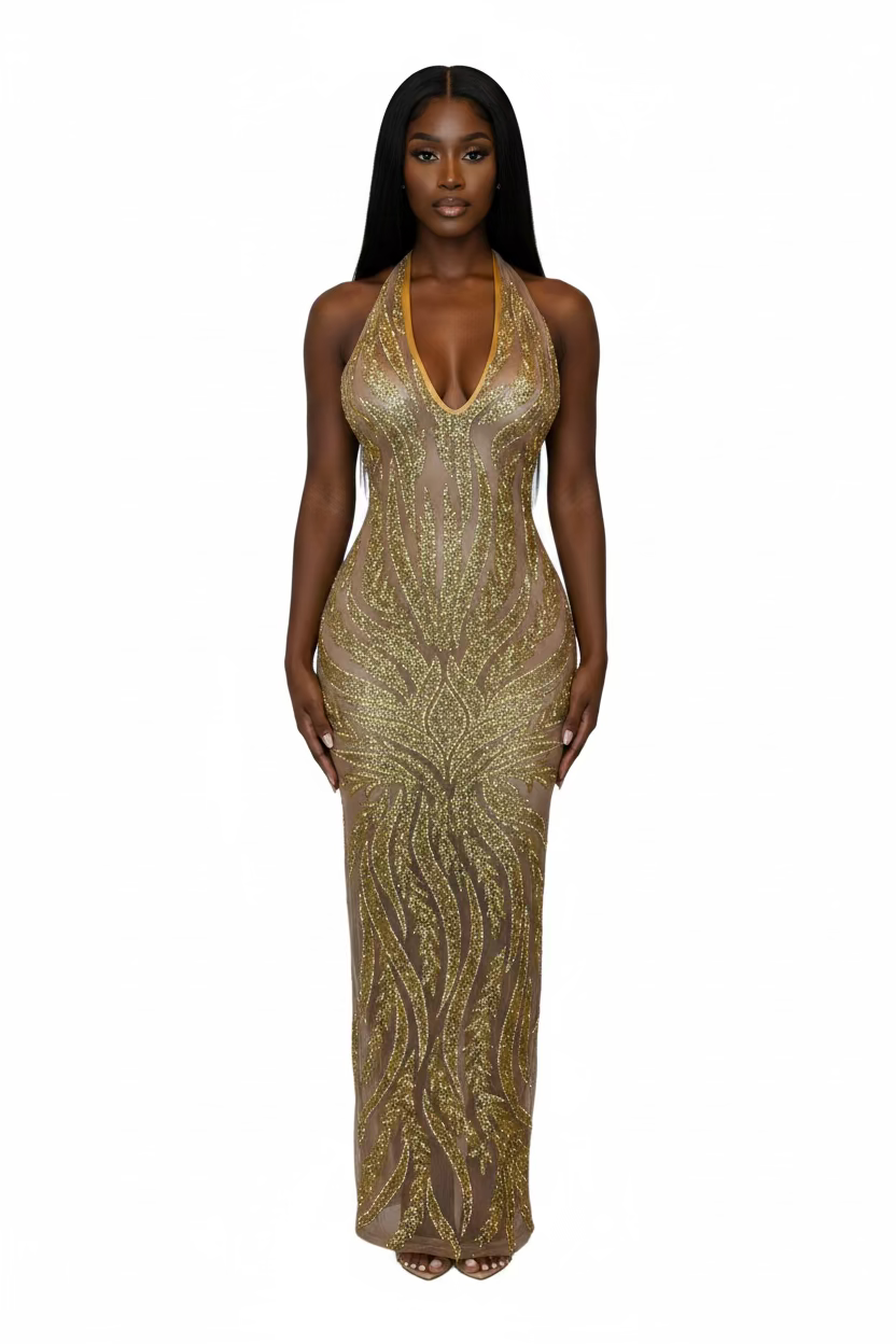 golden girl midi dress
