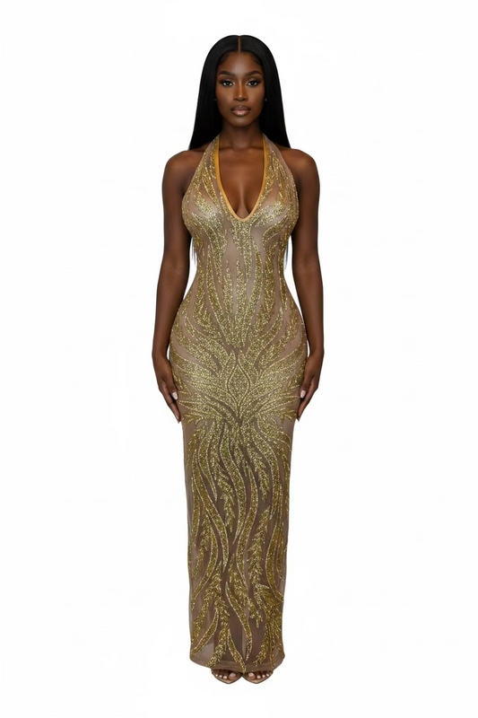 golden girl midi dress