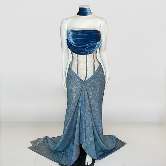 Blue Glitter Gown